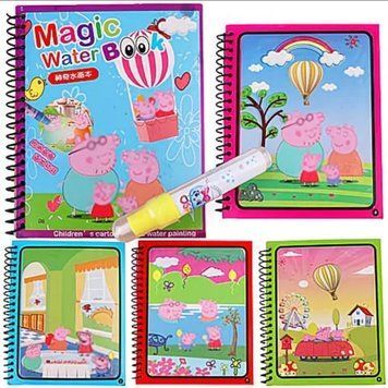 Свинка Пеппа Peppa pig малюй водою багаторазова водна розмальовка з фломастером пеппа фото