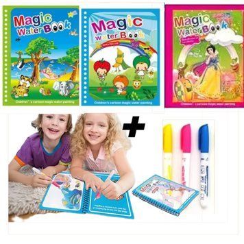 3 шт Водні дитячі розмальовки багаторазові з маркером водою Magic Water book WWh003 фото