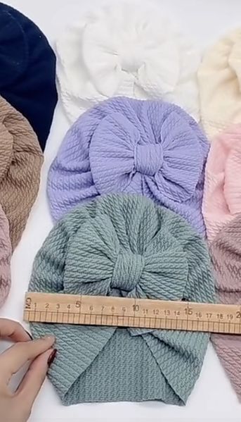 Коричнева одношарова шапочка дитяча чалма тюрбан для дівчинки HG-004 фото